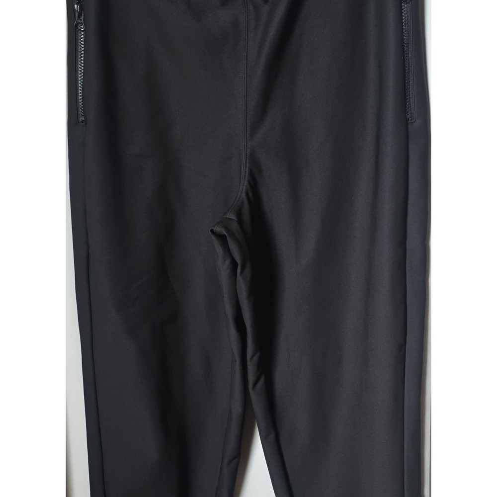 NWT HFX Women's Activewear Track Pants Black L Regular Solid Zip Pockets